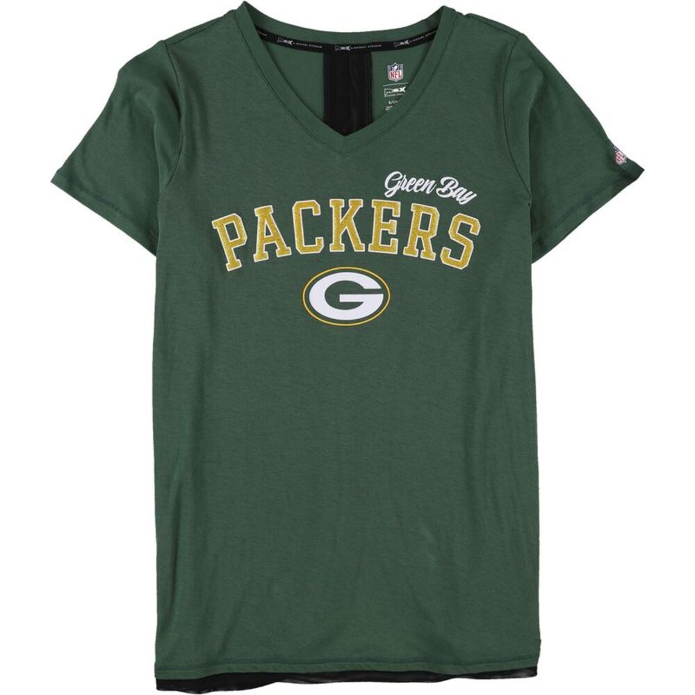 MSX Womens Packers Glitter Logo Graphic T-Shirt, NWT